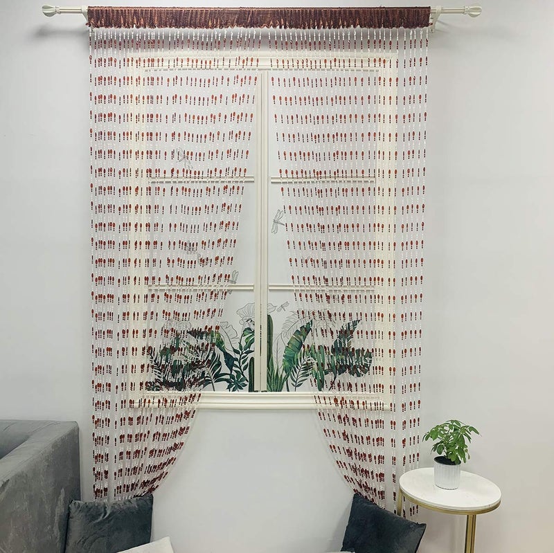 ZiDeTang Acrylic Beaded Door Curtain Home Décor Tassel Room Divider Curtain (Brown, 100cm by 195cm) - Image 3